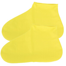 Waterproof NonSlip Disposable Latex Shoe Covers Size L Yellow for Rain and Snow