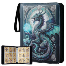 9-Pocket 3-Ring Trading Card Binder – Includes 50 Double-Sided Sleeves, Holds 900 Cards, Zippered Cute Card Holder for  &  Collectors