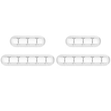 Vita Kabelklämmor, Cord Organizer Kabelhantering, 4-Pack Sladdhållare för Skrivbordet Hem och Kontor (5, 3 Platser)