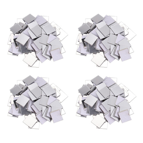 400 Piece Mirror Tile Wall Sticker 3D Decal Room Decor Stick (Silver)