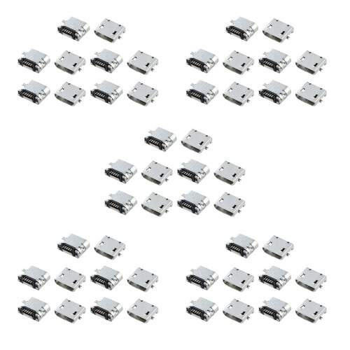 50 Pcs Spare Parts Type B Micro USB Female Jack Connector Port Socket