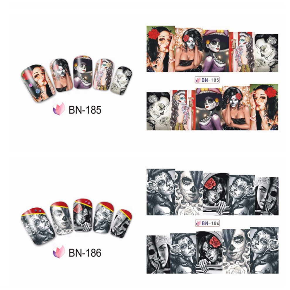 Spooky Halloween Nail Stickers Bone