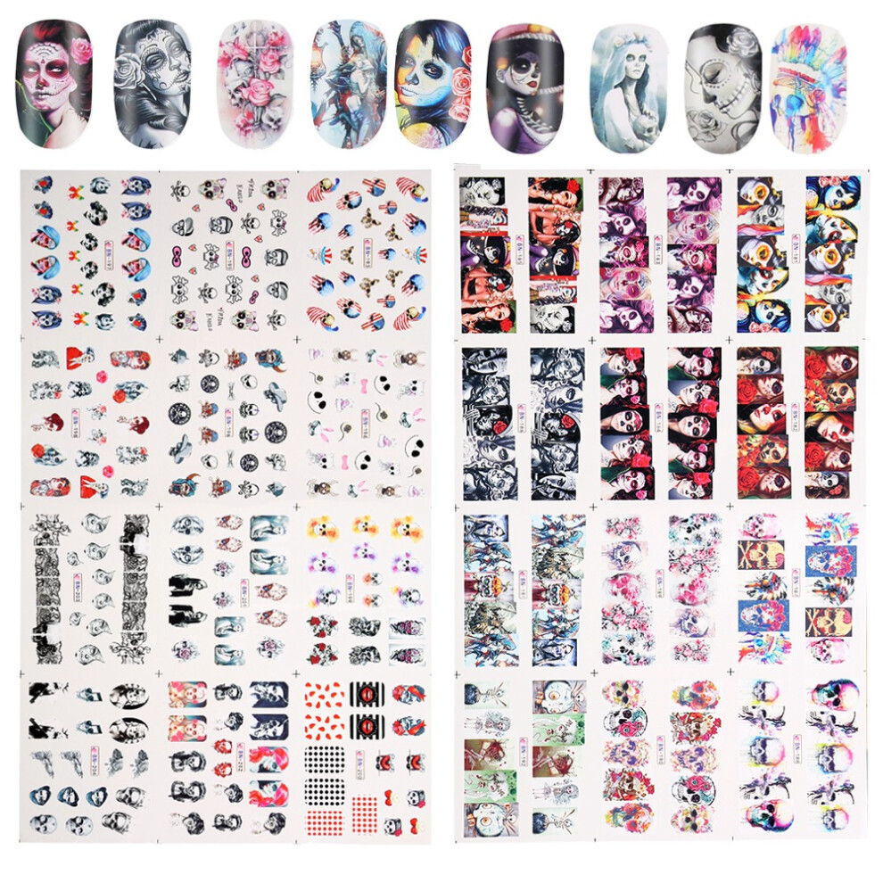Spooky Halloween Nail Stickers Bone
