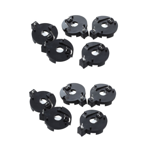 CR2016 2025 2032 Coin Cell Button Battery Holder Socket Black 10 Pcs