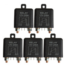 5X Rele' A 4 Pin Normalmente Aperto da 12V 200A - Caricabatteria Marino per Uso Gravoso