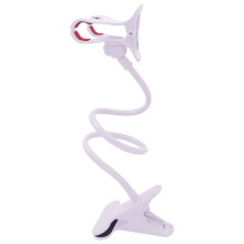 Gooseneck Cell Phone Holder Universal Mobile Phone Clip Stand Cell Phone Clip Holder Rotate Freely Lazy Bracket White