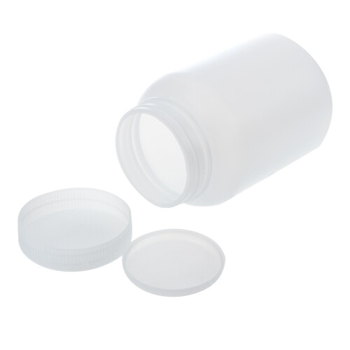 2X Laboratory Chemical Storage Case White Plastic Widemouth Bottle 500ML 1
