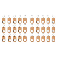30 Pack Flessenopener Blank Houten Sleutelhanger Blanks voor Lasergravering Houten Flessenopeners Bulk Sleutelhangers Gegraveerde Sleutel