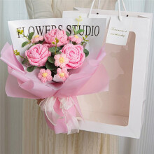 Handgebreid Rozenboeket Kant-en-Klaar Verjaardagsboeket Gebreide Bloemen voor Valentijnsdag Cadeau, E