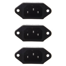 3X IEC 320 C14 Male Plug 3 Pins PCB Panel Power Inlet Socket Connector