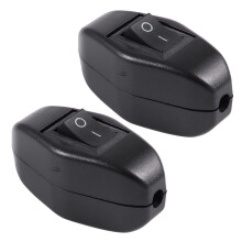 2X Nero Camera da Letto Su Button Off in Linea di 6A / 250VAC 10A / 125VAC