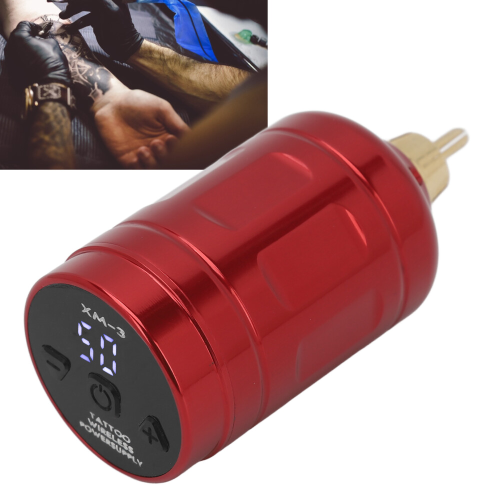 Red Wireless Rca Tattoo Power Supply 2000Mah 7.2X3.2cm Rechargeable