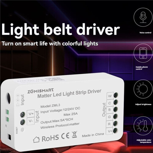 2X Matter Wifi LED Strip Light Controller CW Controller LED Strip Bixb/Siri/for  Home/for Alexa Control Support 2