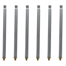 6pcs 13.6 Inch 345mm FM Radio TV Telescopic Whip Antenna Aerial Silver Tone