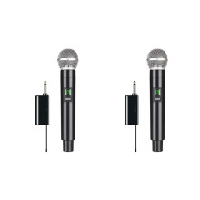 2X Microphone Sans Fil Professionnel UHF Enregistrement Karaoké Portable 1 Canal Batterie au Lithium pour ScèNe ÉGlise FêTe ÉCole