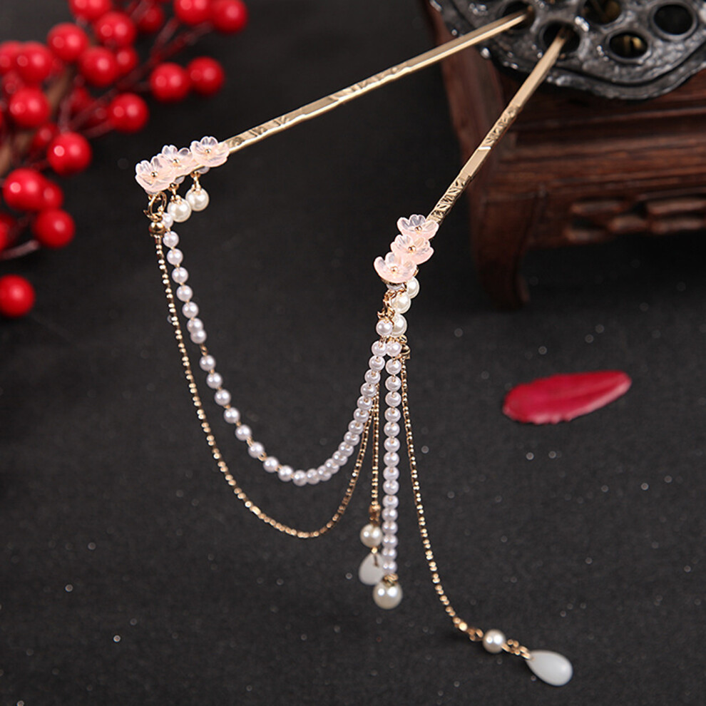 Roc-Electron (1) Pearl Hairpin With Tassel For Women & Salon