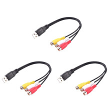 3 Pc USB Spina Maschio Un 3 RCA Adattatore Audio Video Converter Av Un / V Cavo USB Un RCA Cavo per Hdtv Tv Cavo Televisore