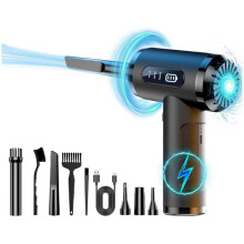 Compressed Air Blower with HD Display, Rechargeable and Portable Cleaning Kit For Computer, Laptop, Home and Office