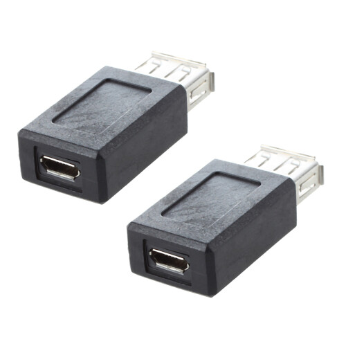 3X Schwarz USB 2.0 Typ A Buchse Auf Micro-USB B Buchse Adapter-Stecker-Konverter