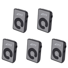 5X Mirror Clip USB Digital Mp3 Musikspelare StöD 8GB TF-Kort Svart