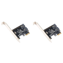 2X Carte PCIE Vers Adaptateur PCI-E Convertisseur PCI Express Vers SATA3.0 Adaptateur de Carte Contrôleur D'Extension III 6G à 2