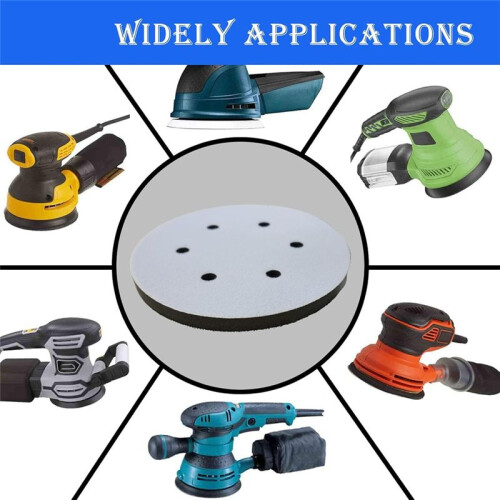 5 Pack 6 Inch Sanding Interface Pads Hook and Loop -Soft Density Sponge Cushion Buffer Backing Pads with EVA Foam 1