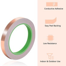 Fita de Cobre, para Soldar Fita Condutora Fita de Folha de Cobre para Guitarras de Vitral Abafando EmiShielding Elétrico