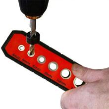 Hole Drilling Tool 6-Hole Punch Locator Drill Guide DurableWood Drilling Guide Cabinet Handle Drill Guide for Furniture
