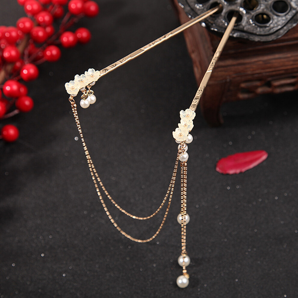 Zhouq-Outdoors (2) Women\'S Pearl Tassel Hairpin - 50 Char