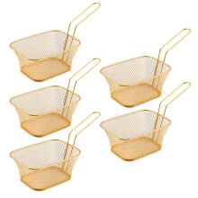 Cesta para Freír Patatas Fritas Cesta para Freír Filtro de Aceite Cuadrado Cesta para Freír Cesta para Vajilla para Aperitivos