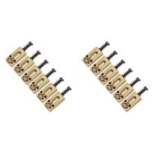 12 Pcs Metal Guitar Bridge Saddle Roller String Tremolo Bridge Saddles for Electric Guitar Replacement Parts,Gold