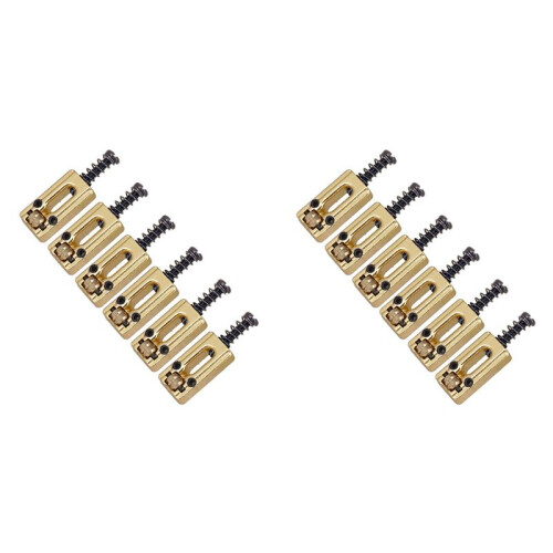 12 St Metallgitarrbro Sadelboll RullsträNg Tremolo Bridge-Sadlar för Elgitarrbytesdelar, Guld