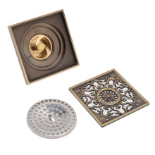 Copper Square Floor Drain with Retro Design