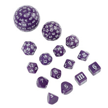 Ensemble de 15 dés en acrylique polyédriques, 3 à 100 faces, pour jeux de rôle sur table