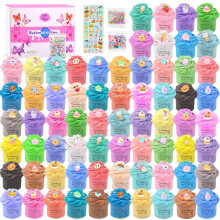 Butter Slime Kit 68 Pack, Scented Mini Slime Party Favors for Kids, Soft NonSticky Birthday Supplies