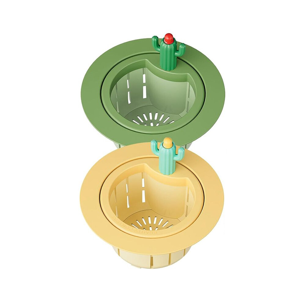 2Pcs Cactus Sink Strainer,Cactus Kitchen Sink Drain Strainer With Widened Spacer,Press Automatic Dumping Basket 6032318054981