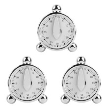 3X 60 Minutes Kitchen Mechanical Timer Cooking Reminders Alarm Clock for Kitchen Office Countdown Timer