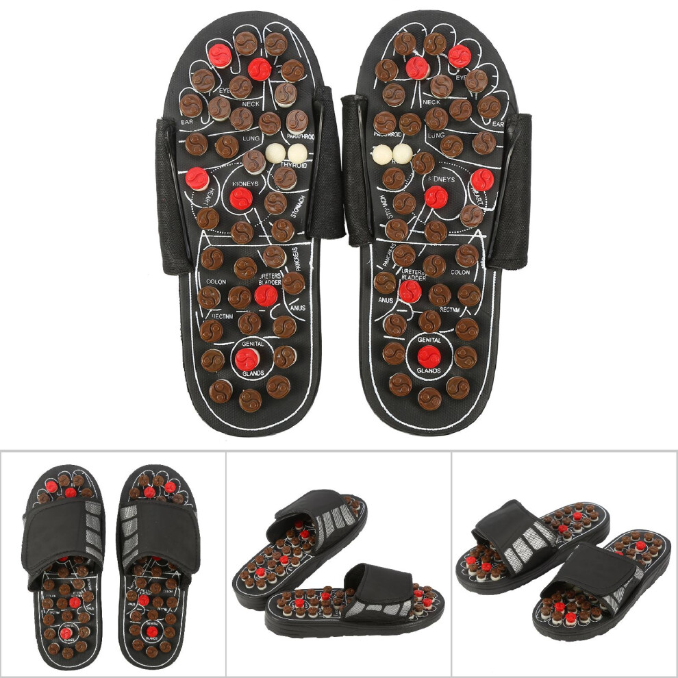 Portable Black Foot Massager Slippers 42-43 Rotating Eight Diagrams