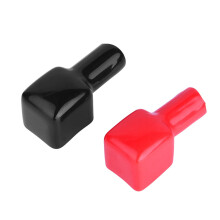 Pair of Battery Terminal Covers Red & Black - 45mm, PVC Insulation
