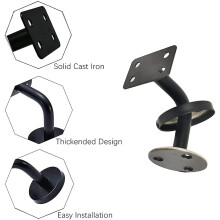 6 Pcs Stainless Steel Stair Handrail Bracket, Heavy Duty Stair Rail Support, Railing Brackets for Flat Rails,60mm x 60mm