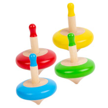 4pcs Colorful Wooden Spinning Set for Kids Hand Eye Coordination Durable Wood