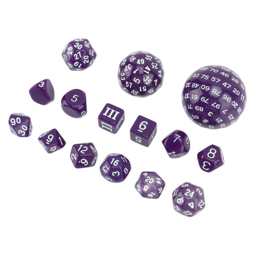 15pcs Acrylic Polyhedral Dice Set 3-100 Sides for RPG Table Games 1
