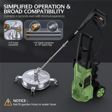 Nettoyeur de Surface à Pression de 14 Pouces 4500 PSI avec Boîtier en Acier Inoxydable 304 de Qualité Industrielle, Prise Rapide 1/4 Pouce
