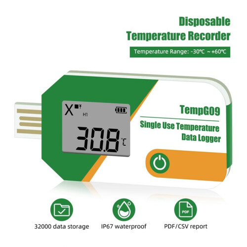 Digital Portable Miniature High Accuracy Data Logger Disposable Temperature Sensor for Cold Chain Transport with Alarm 2