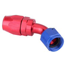 AN10 Fuel Hose Fitting 45 Swivel Oil Cooler Adapter Blue & Red Anodized Alloy