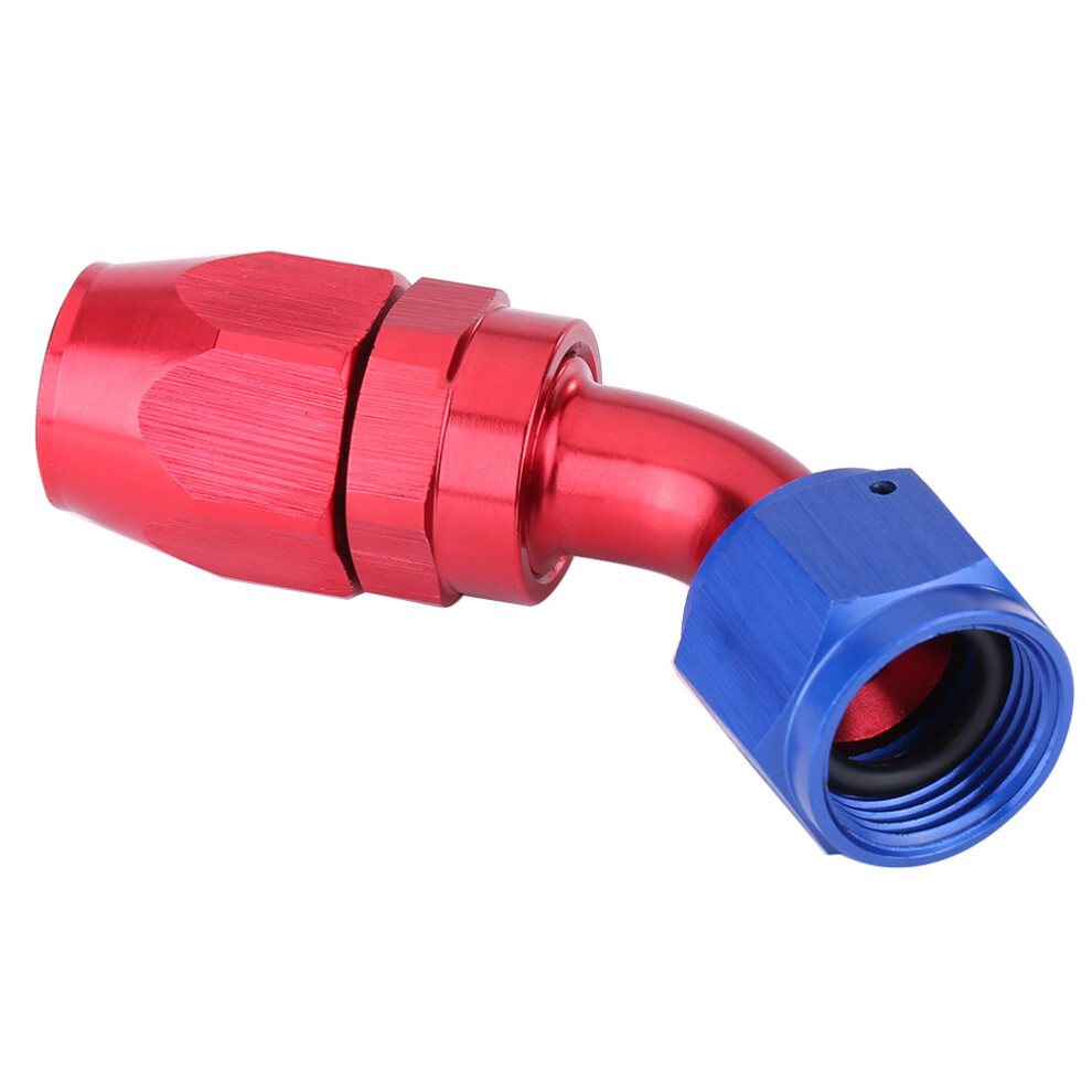44.5Mm An10 Fuel Line Swivel Fitting Oil Cooler Adapter Anodized 45 Blue/Red 8791392918791
