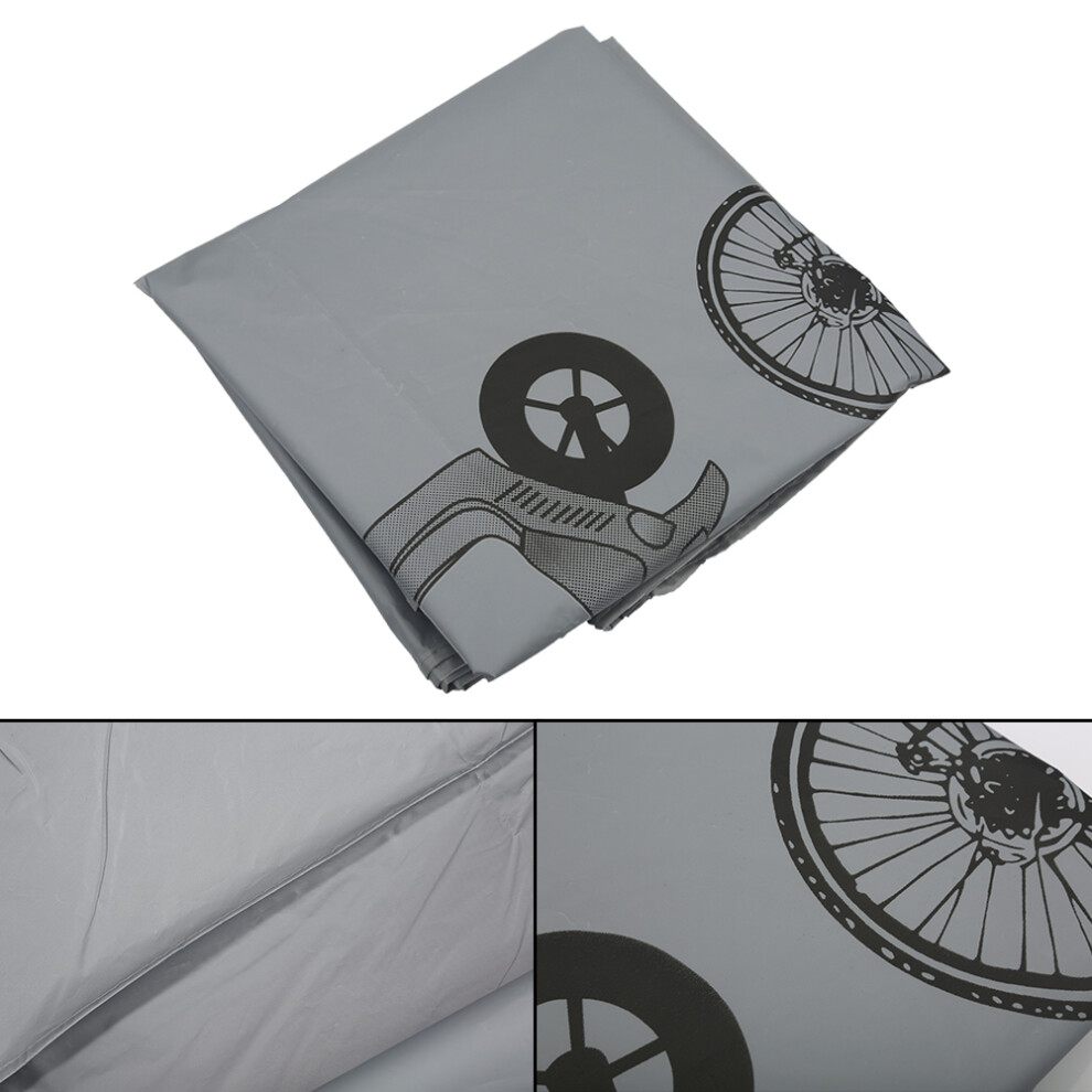 2X1.1m Waterproof Bicycle Motorcycle Cover Outdoor Dustproof Uv Protector Gray 7901392929289