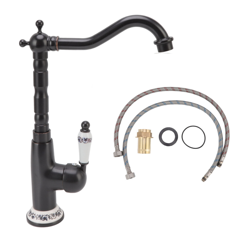 Antique Faucet Retro Style Porcelain Valve Long Spout Sturdy Brass Rotatable Antique Mixer Tap For Bathroom Kitchen 9061222668493