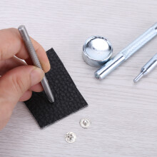Metal Push Button Kit 30pcs 10mm for Leathercraft Bags & Fabric Silver Bronze