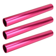 3er Set aus Aluminiumlegierung-Track-Relaisstöcken für Laufrennen, Rosenrot